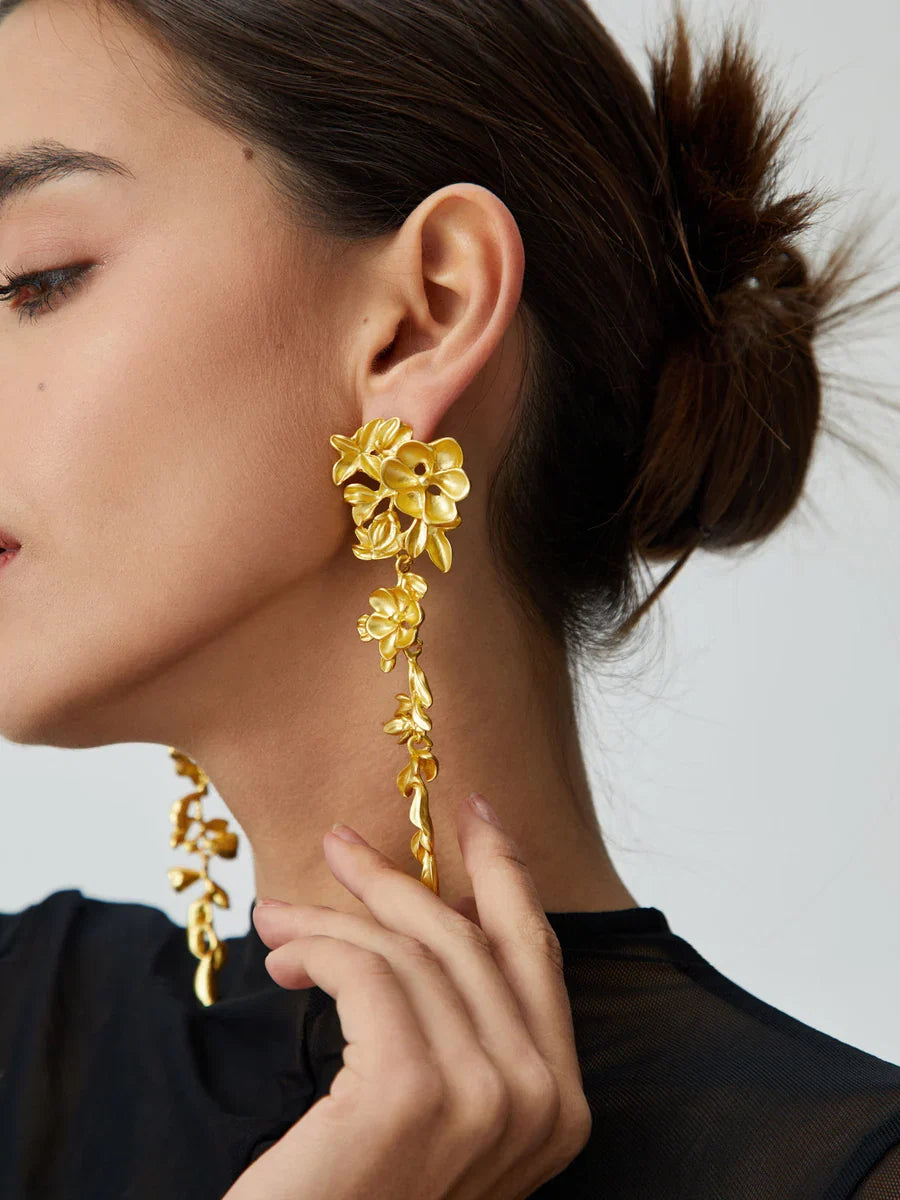 Luna | Women's Floral Fringe Earrings