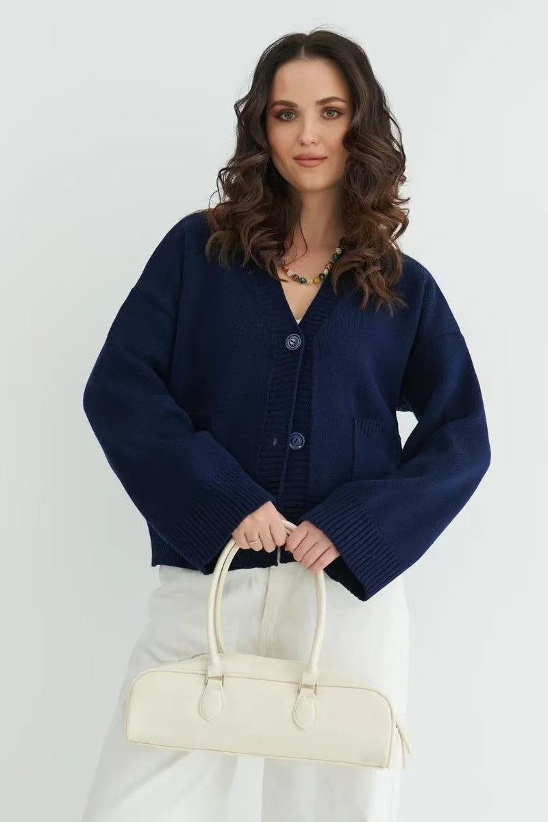 Lydia | Women's Knit Button Front V-Neck Cardigan