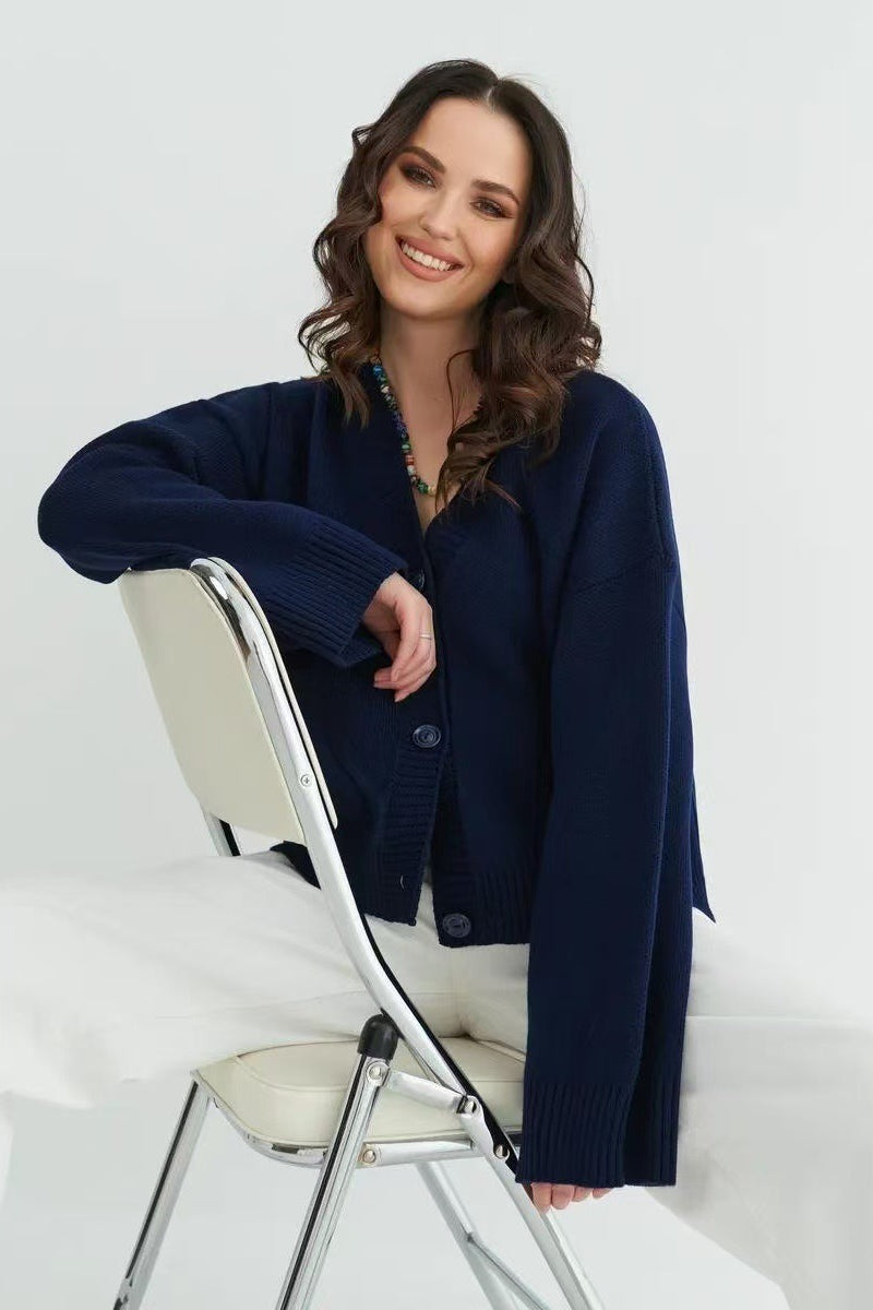 Lydia | Women's Knit Button Front V-Neck Cardigan