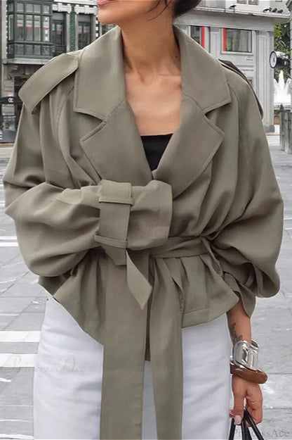 Macy | Women's Belted Open Front Wrap Jacket