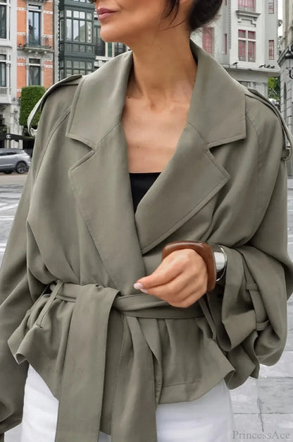 Macy | Women's Belted Open Front Wrap Jacket