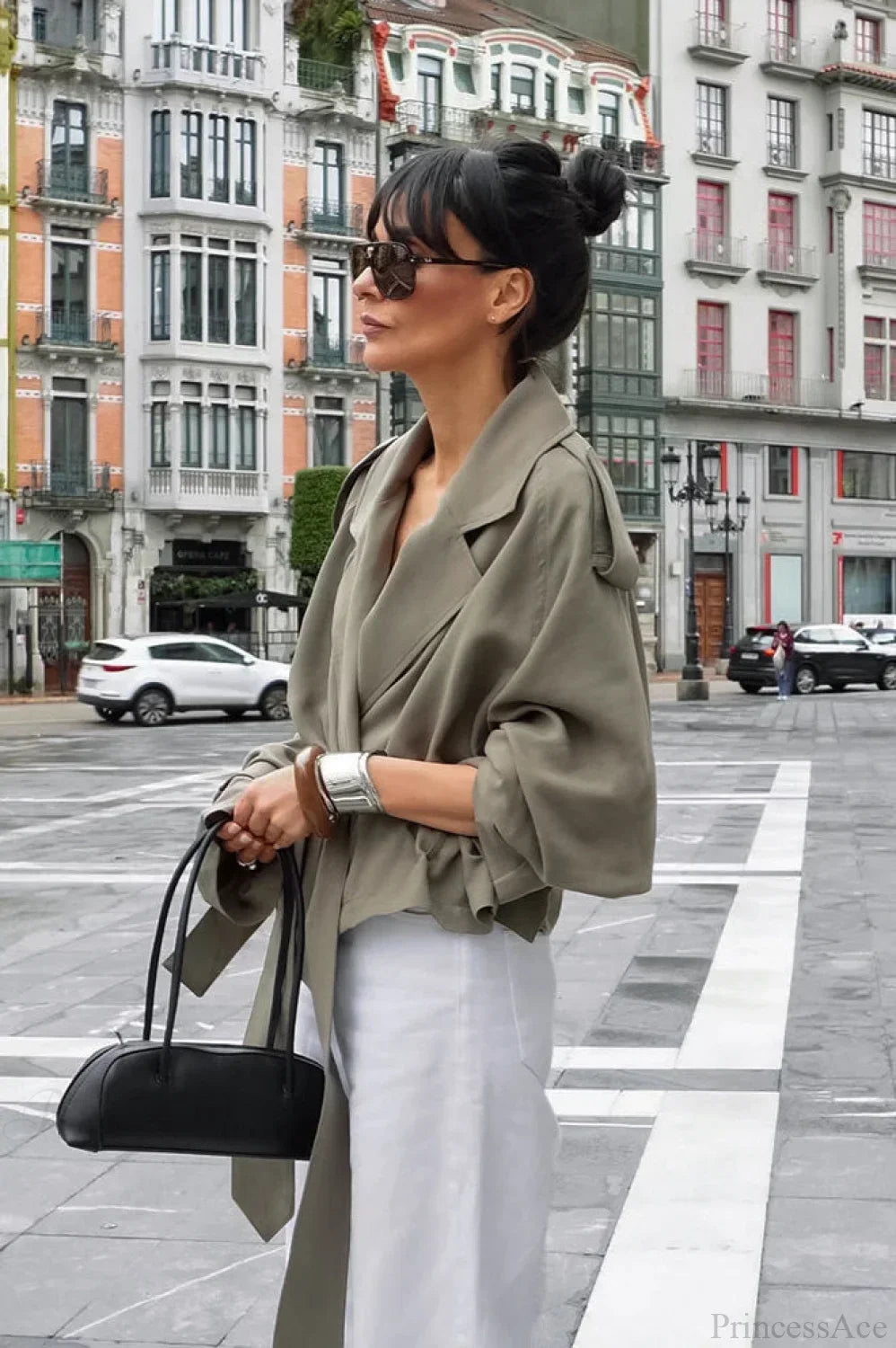 Macy | Women's Belted Open Front Wrap Jacket