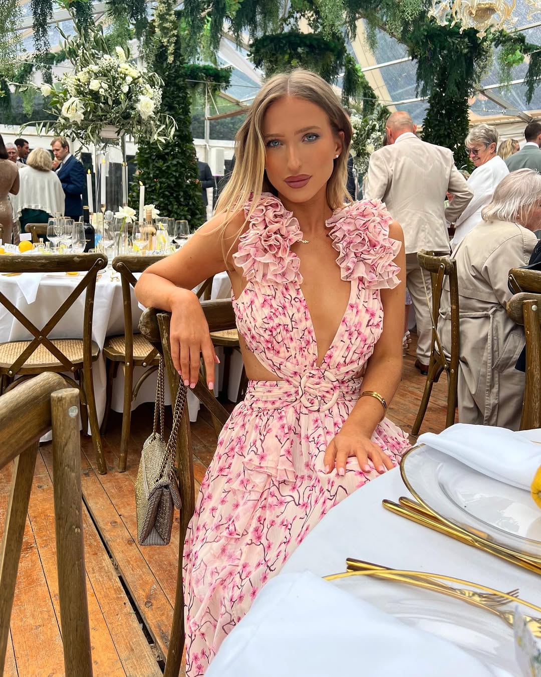 Maeve | Women's Floral Sleeveless Cut-Out Maxi Wedding Guest Dress