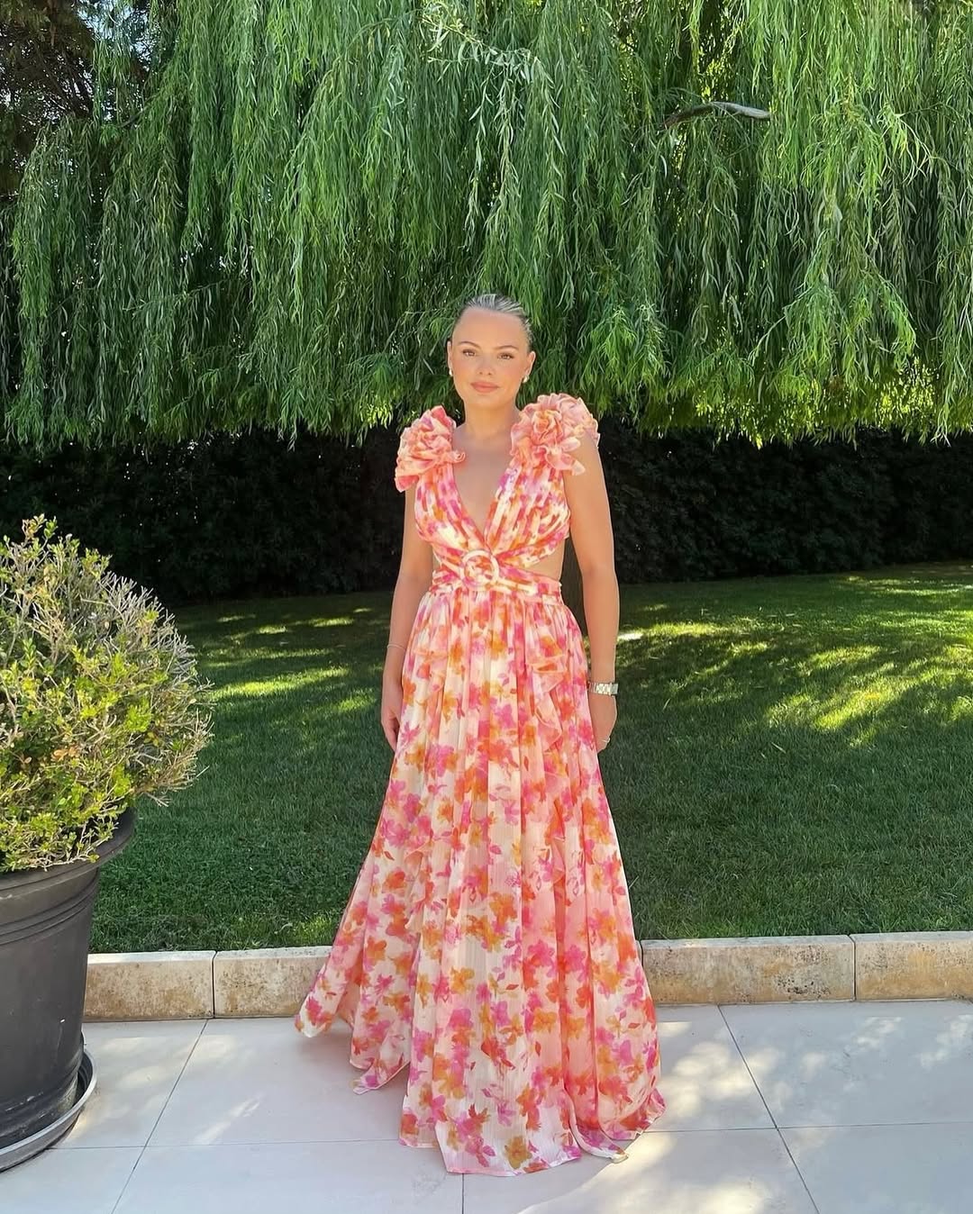 Maeve | Women's Floral Sleeveless Cut-Out Maxi Wedding Guest Dress