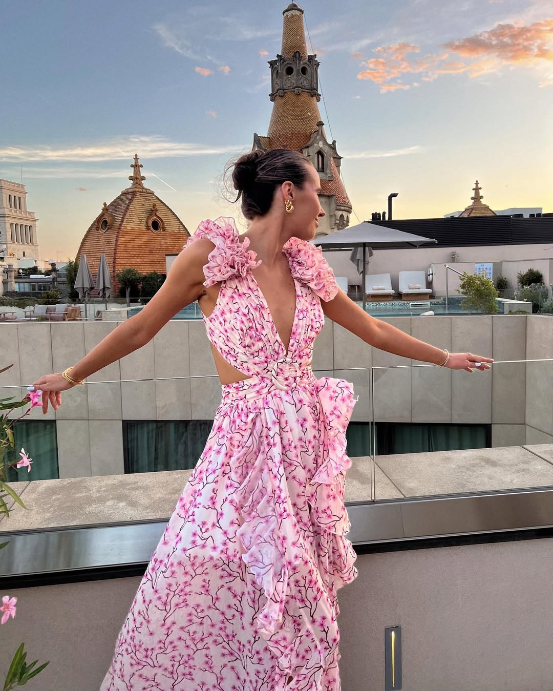 Maeve | Women's Floral Sleeveless Cut-Out Maxi Wedding Guest Dress