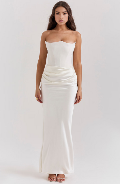 Maisy | Women's Strapless Corset Maxi Wedding Guest Dress