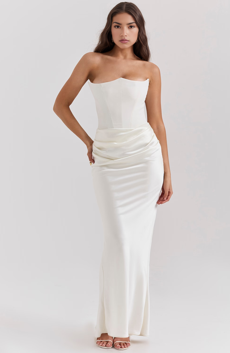 Maisy | Women's Strapless Corset Maxi Wedding Guest Dress