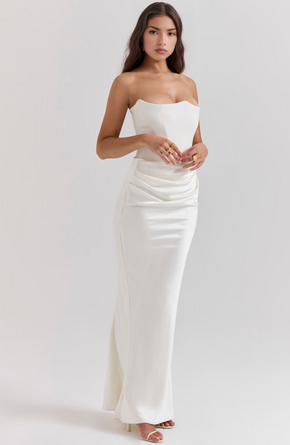 Maisy | Women's Strapless Corset Maxi Wedding Guest Dress