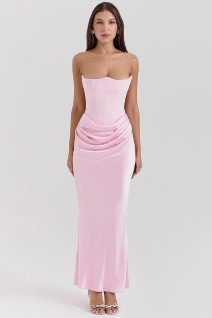 Maisy | Women's Strapless Corset Maxi Wedding Guest Dress
