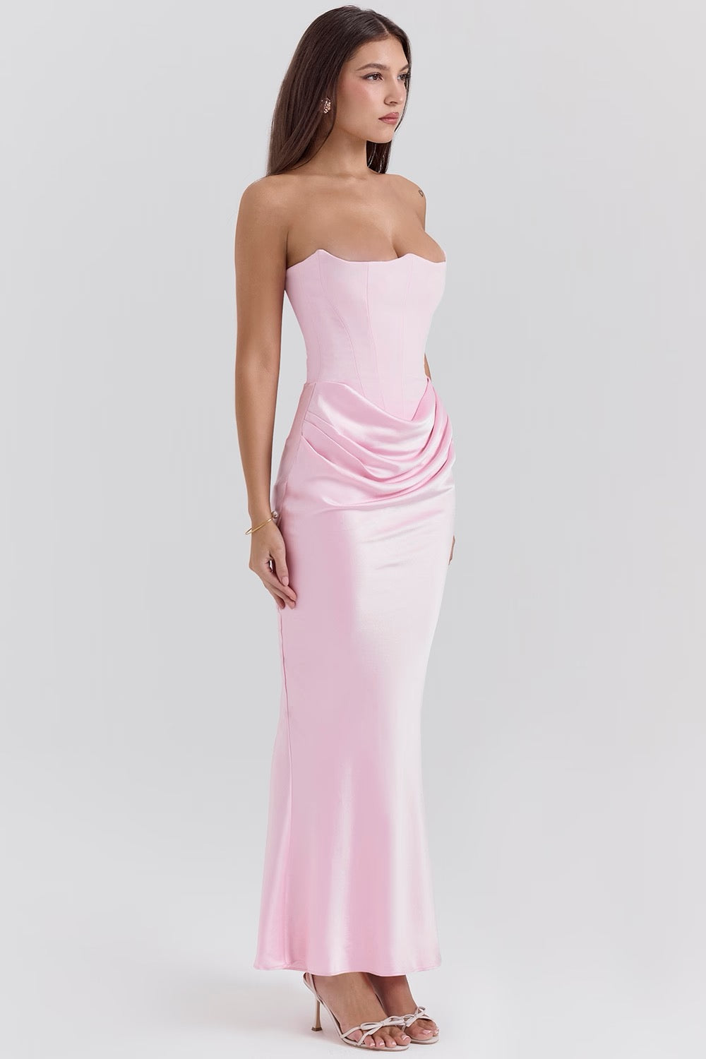 Maisy | Women's Strapless Corset Maxi Wedding Guest Dress