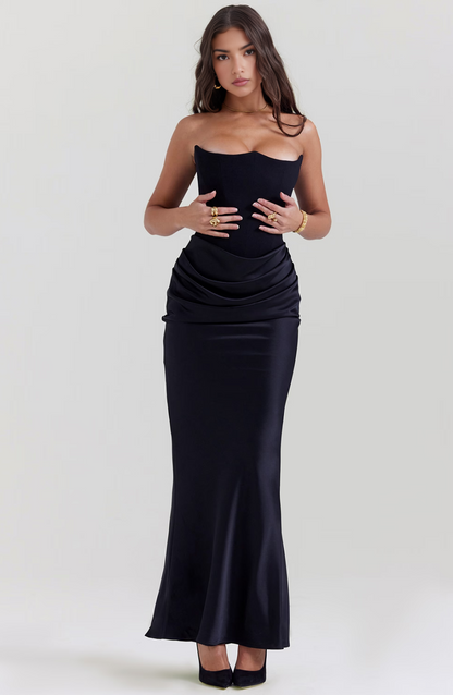 Maisy | Women's Strapless Corset Maxi Wedding Guest Dress
