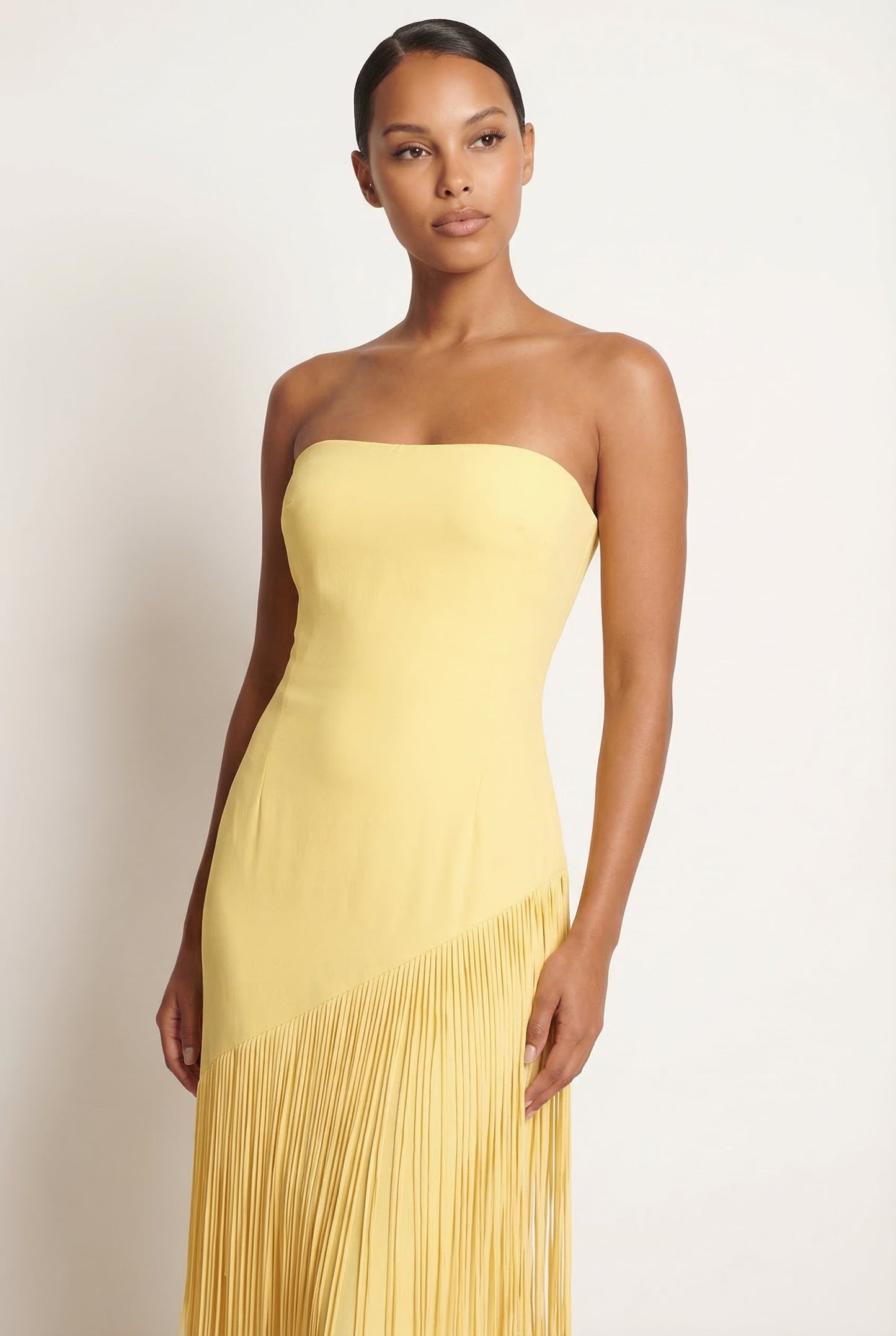Mariah | Women’s Cape Sleeve Fringe Maxi Evening Wedding Guest Dress