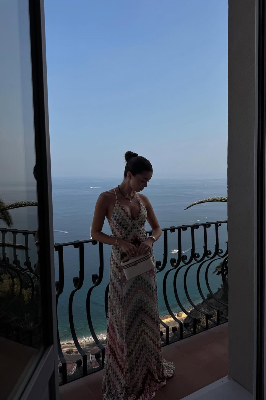 Marie | Women's V-Neck Spaghetti Strap Crochet Maxi Dress
