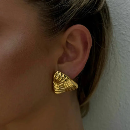 Maya | Women’s Modern Triangle Gold Earrings