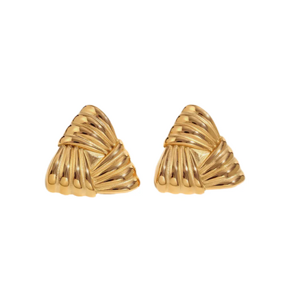 Maya | Women’s Modern Triangle Gold Earrings