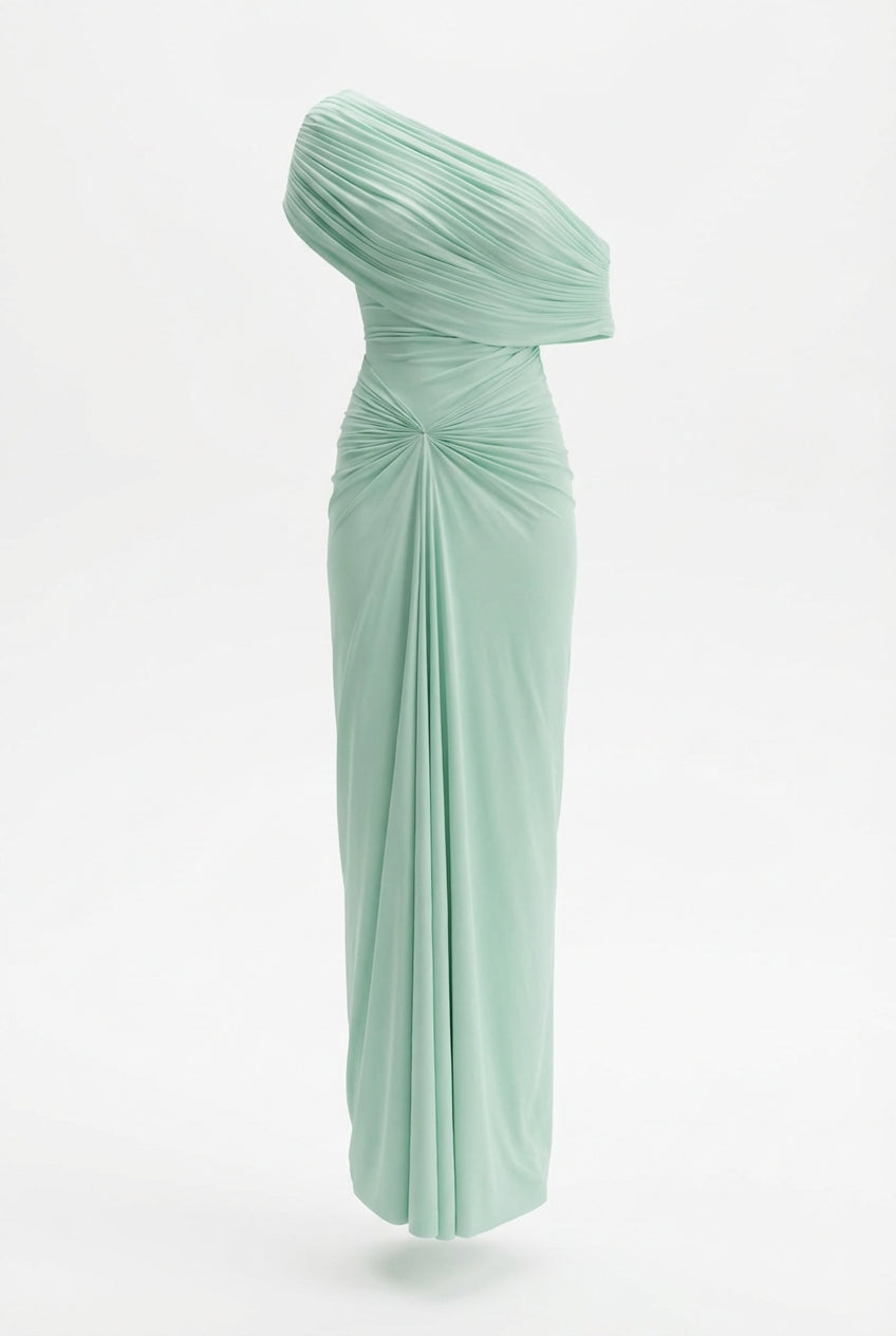 Melanie | Women’s Off-Shoulder Draped Maxi Prom Wedding Guest Dress