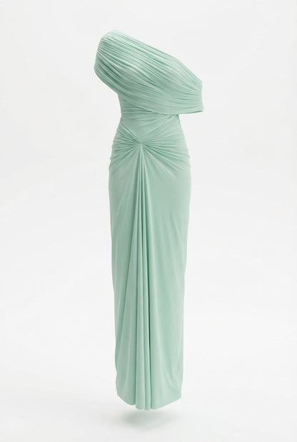 Melanie | Women’s Off-Shoulder Draped Maxi Prom Wedding Guest Dress
