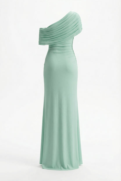 Melanie | Women’s Off-Shoulder Draped Maxi Prom Wedding Guest Dress