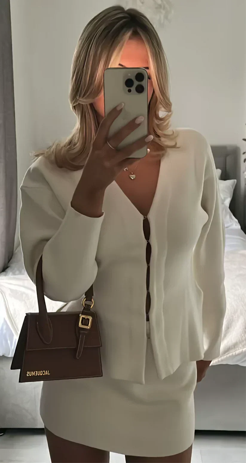 Melisa | Women's Ribbed Long Sleeve Two-piece Set