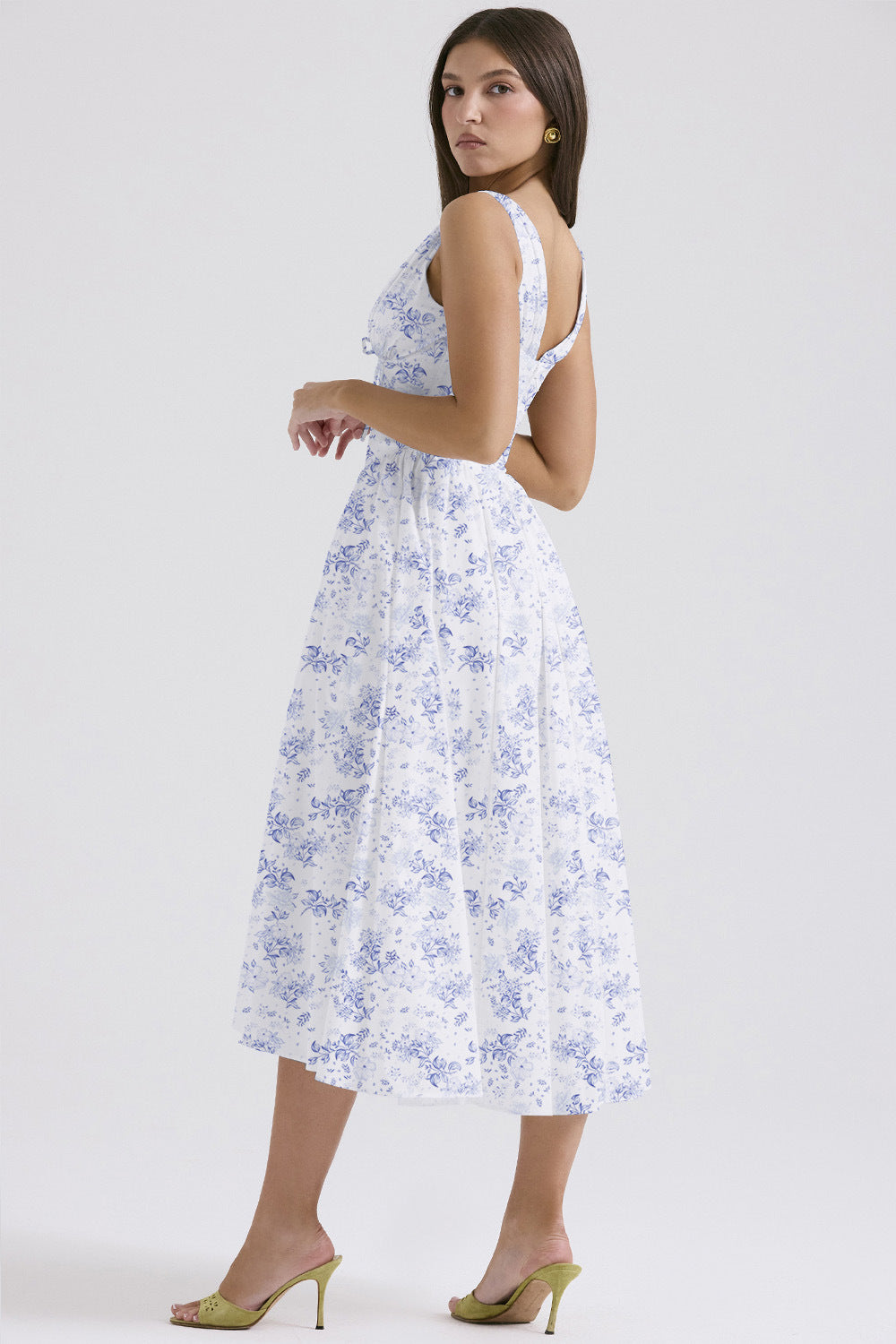 Michelle | Women's Floral Sleeveless Midi Spring Dress