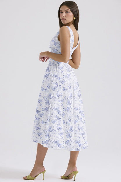 Michelle | Women's Floral Sleeveless Midi Spring Dress