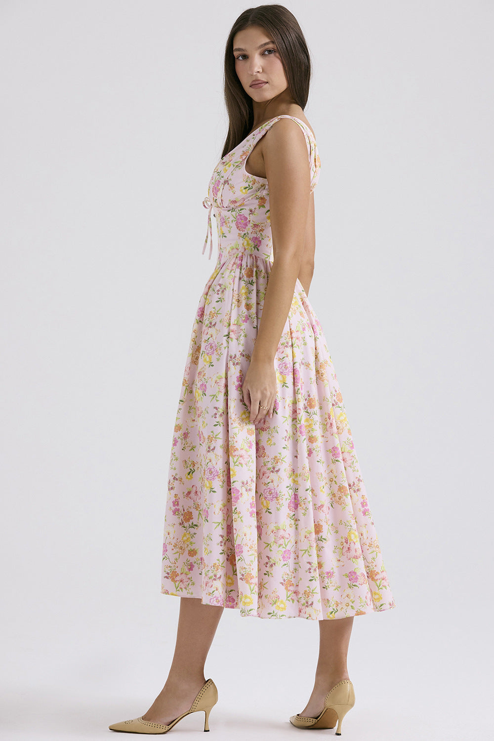 Michelle | Women's Floral Sleeveless Midi Spring Dress