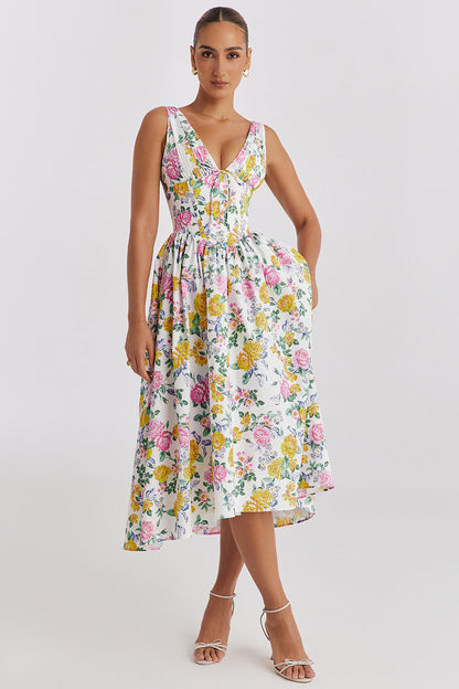 Michelle | Women's Floral Sleeveless Midi Spring Dress