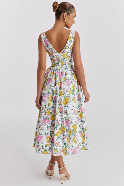 Michelle | Women's Floral Sleeveless Midi Spring Dress