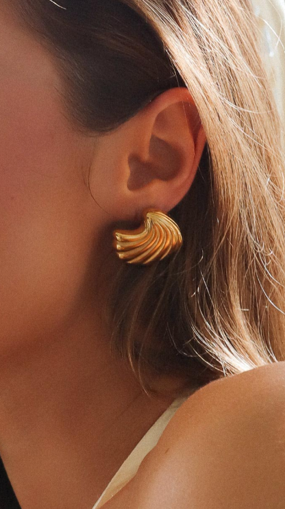Noelle | Women's Gold Shell Earrings
