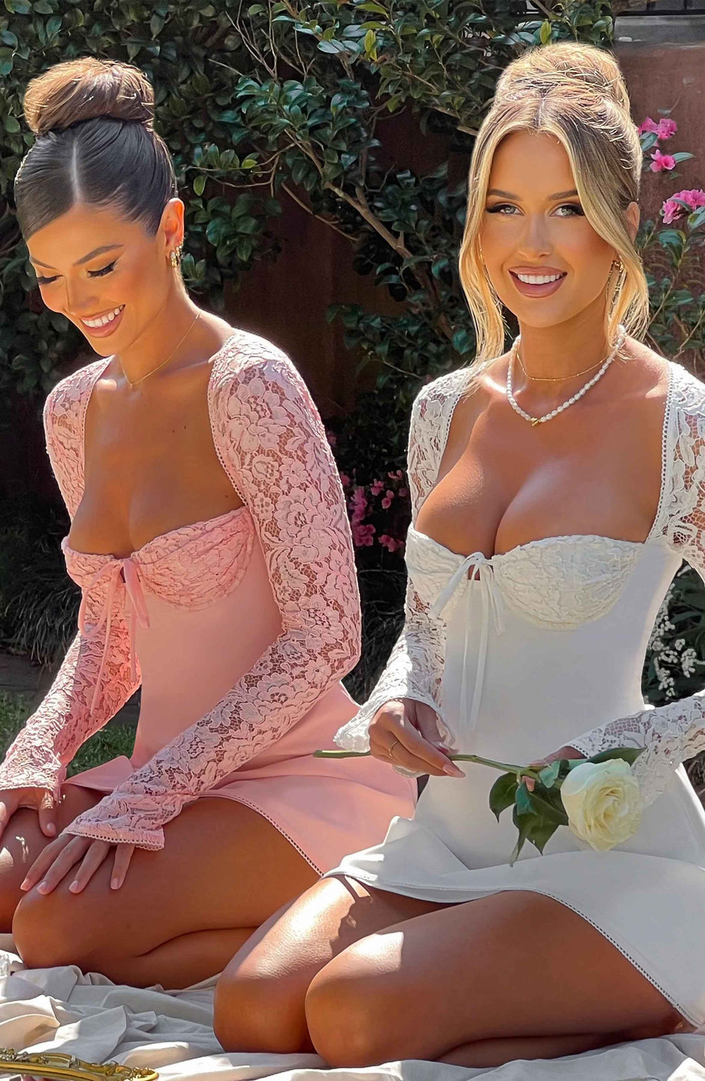 Noemi | Women's Long Lace Sleeves Mini Summer Dress