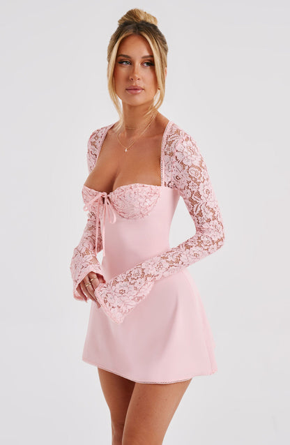 Noemi | Women's Long Lace Sleeves Mini Summer Dress