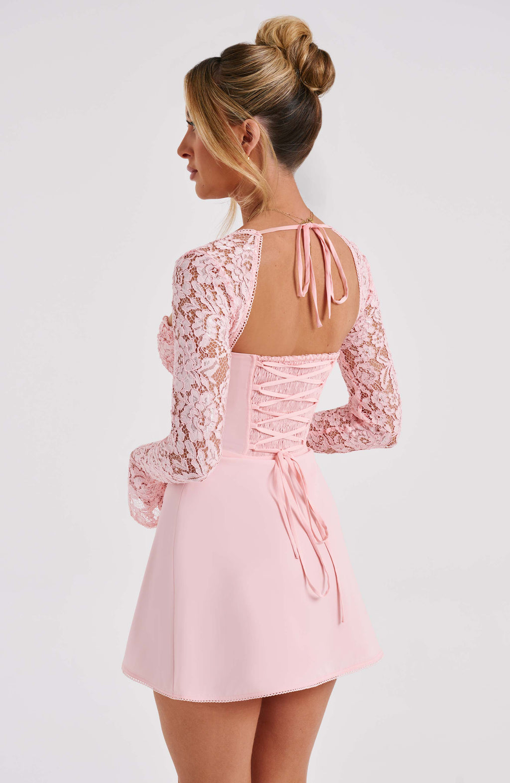 Noemi | Women's Long Lace Sleeves Mini Summer Dress