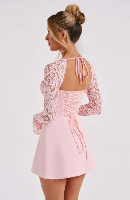Noemi | Women's Long Lace Sleeves Mini Summer Dress