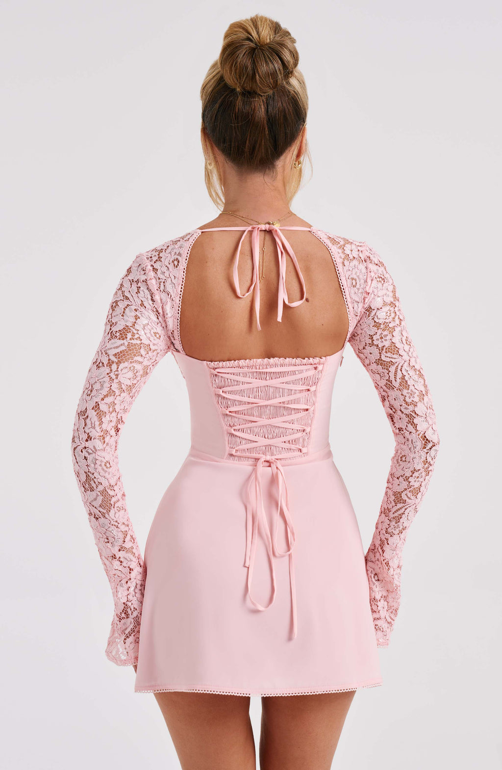 Noemi | Women's Long Lace Sleeves Mini Summer Dress