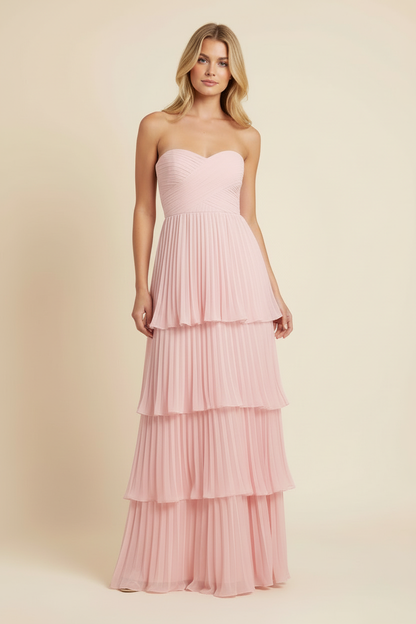 Odessa | Women's Strapless Tiered Maxi Wedding Guest Dress