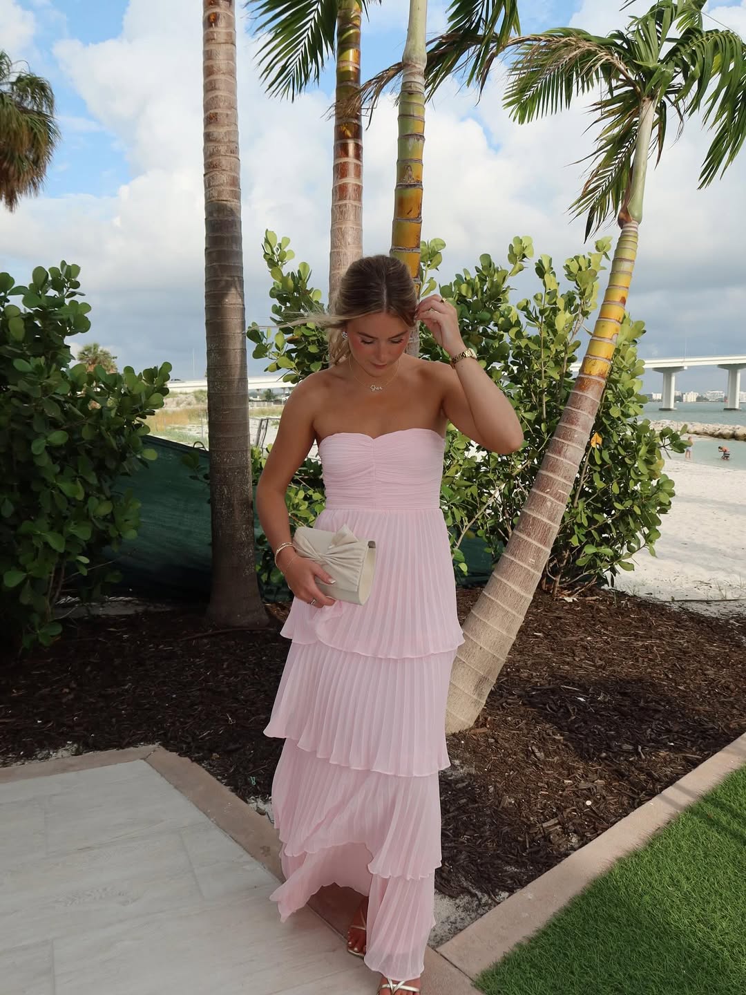 Odessa | Women's Strapless Tiered Maxi Wedding Guest Dress