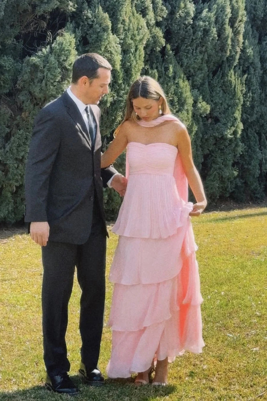 Odessa | Women's Strapless Tiered Maxi Wedding Guest Dress