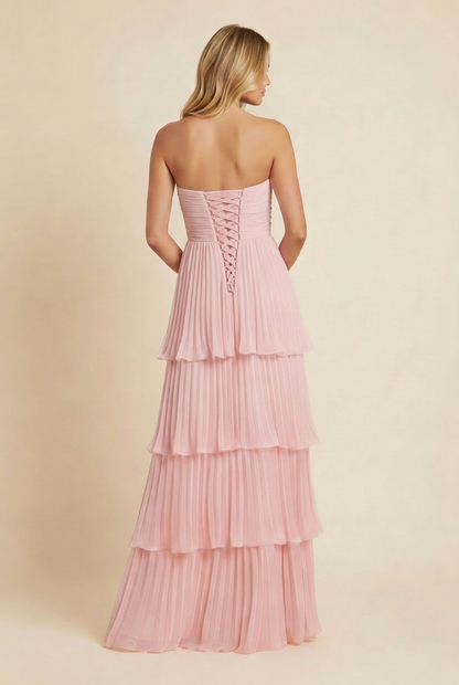 Odessa | Women's Strapless Tiered Maxi Wedding Guest Dress