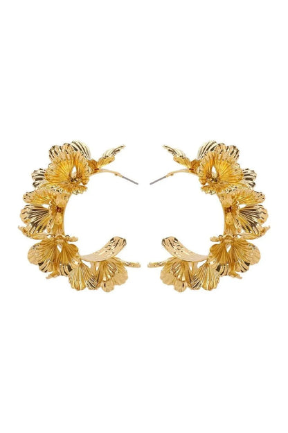 Olivia | Women's C-Shaped Floral Design Earrings