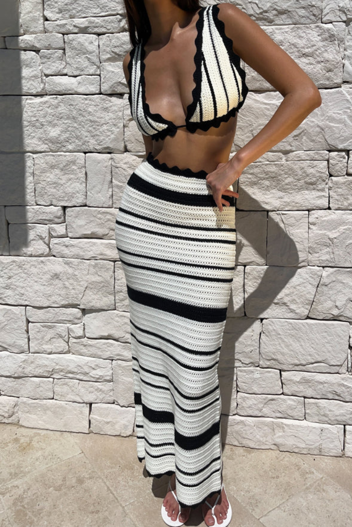 Paloma | Women's Sleeveless Crochet Two-Piece Summer Set