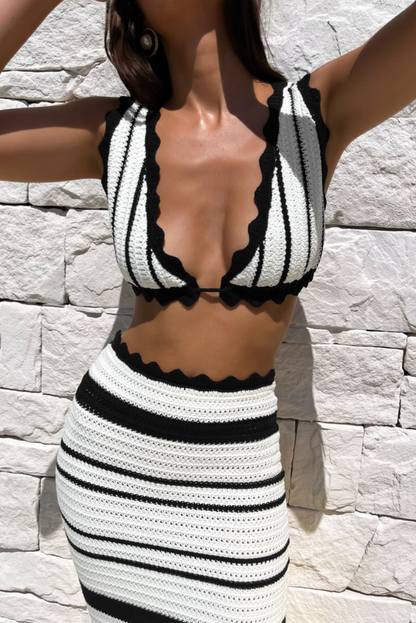 Paloma | Women's Sleeveless Crochet Two-Piece Summer Set