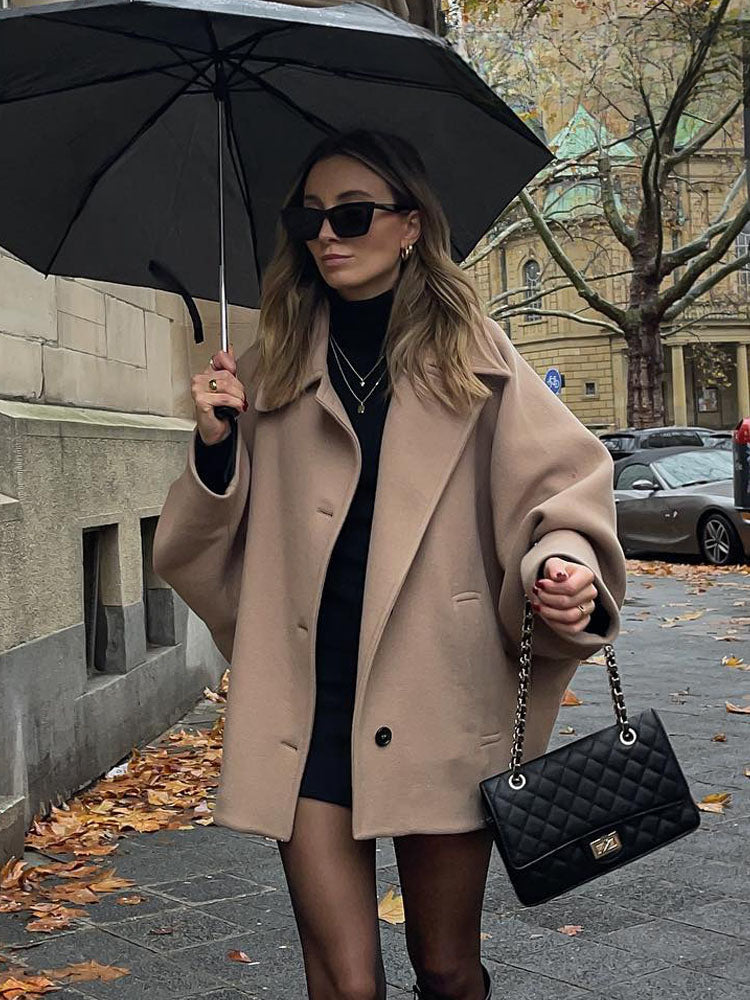 Patricia | Women's Oversized Notch Lapel Wool Blend Jacket