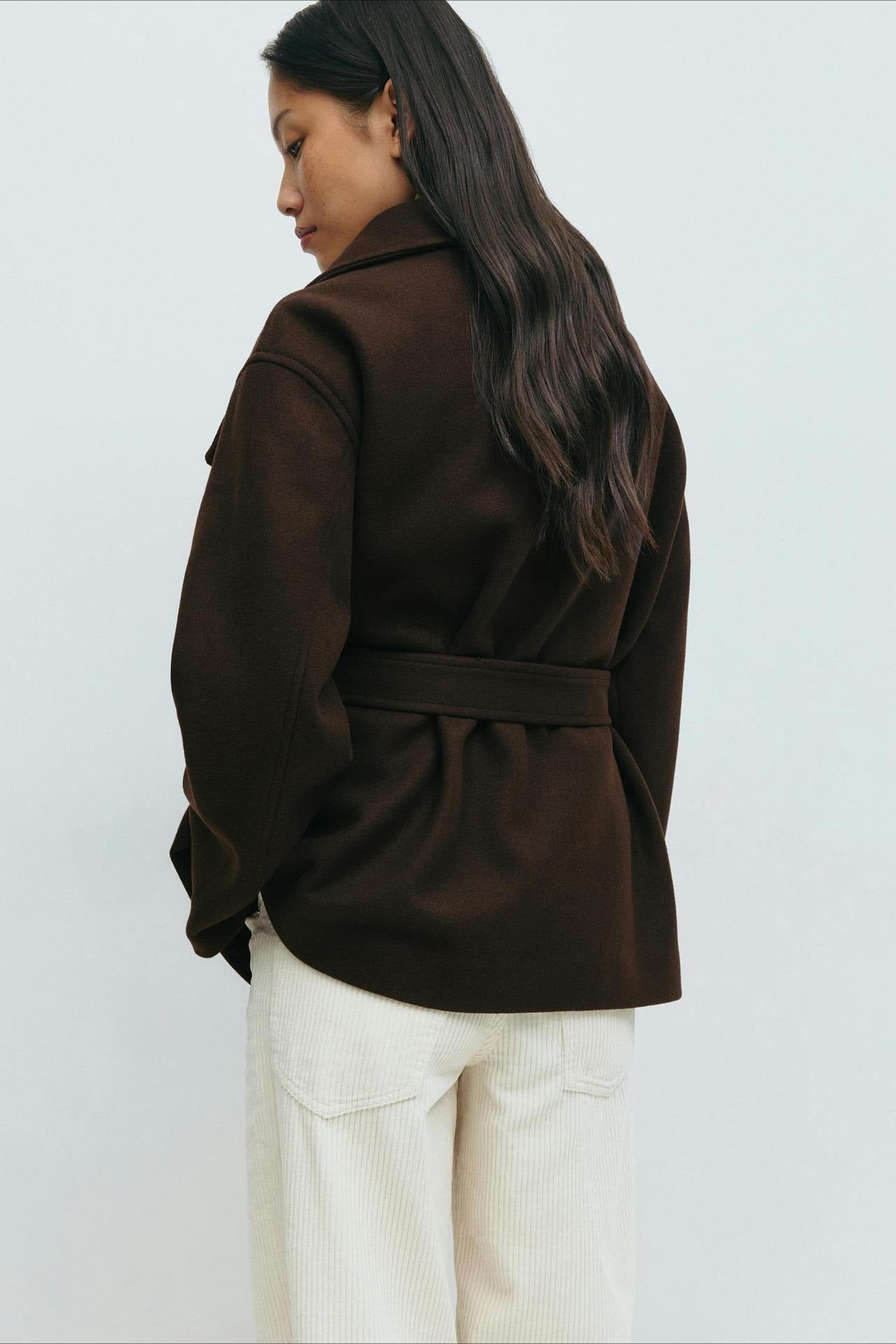 Pearl | Women's Belted High Neck Wrap Jacket Coat