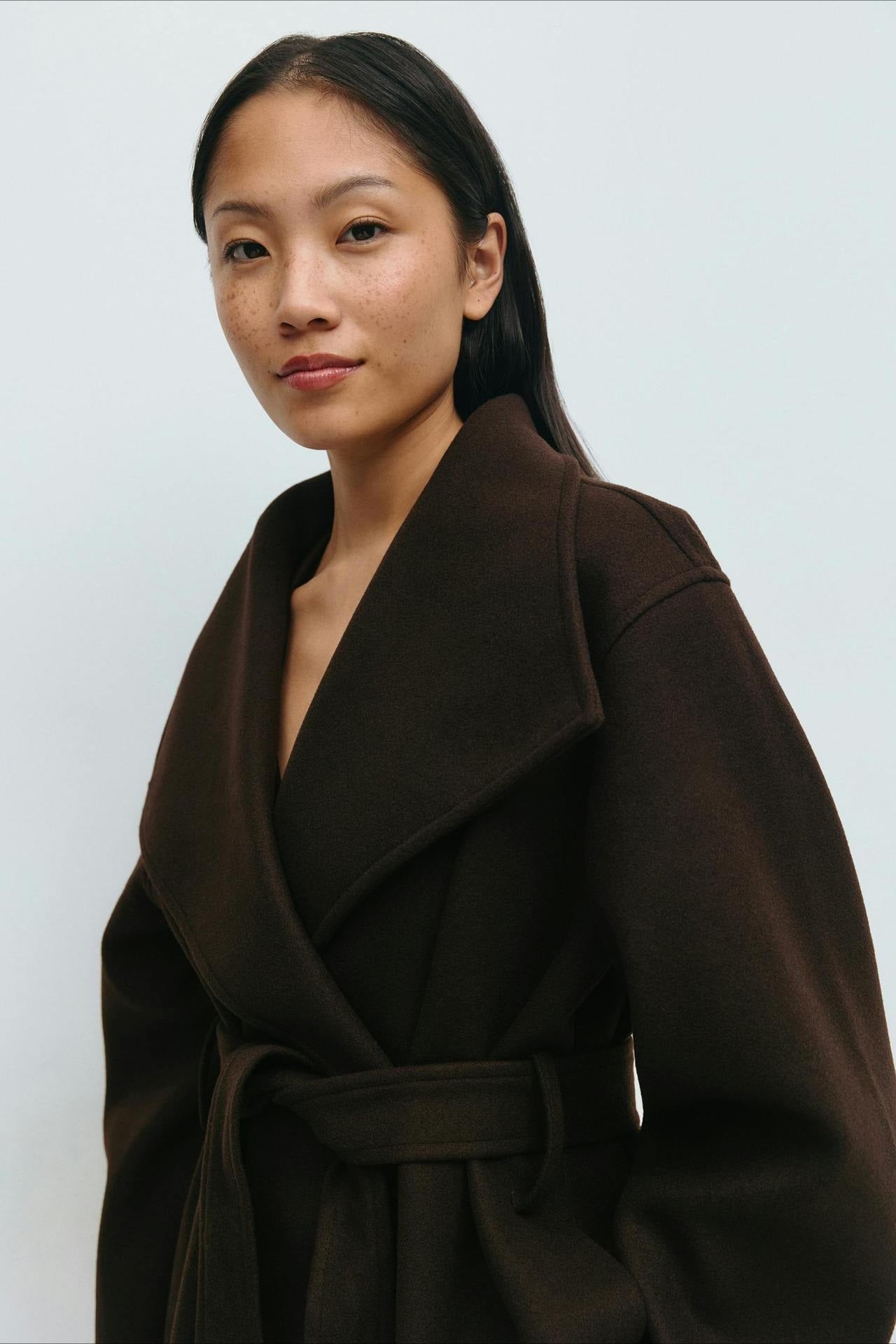 Pearl | Women's Belted High Neck Wrap Jacket Coat