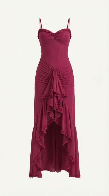 Phoebe | Women's Sleeveless Ruffle Maxi Wedding Guest Dress
