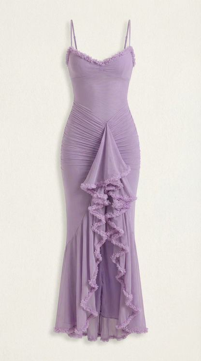 Phoebe | Women's Sleeveless Ruffle Maxi Wedding Guest Dress