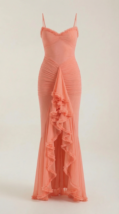 Phoebe | Women's Sleeveless Ruffle Maxi Wedding Guest Dress