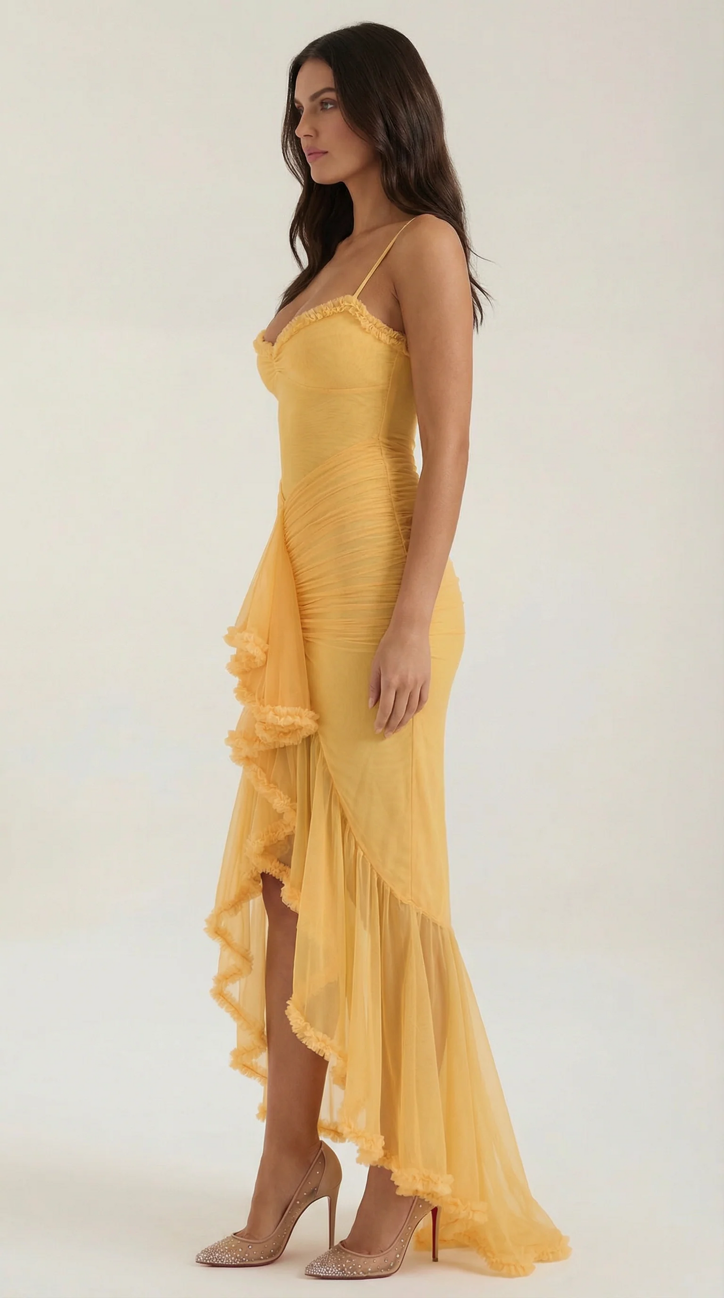 Phoebe | Women's Sleeveless Ruffle Maxi Wedding Guest Dress