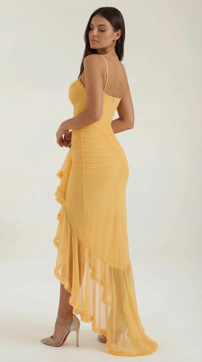 Phoebe | Women's Sleeveless Ruffle Maxi Wedding Guest Dress