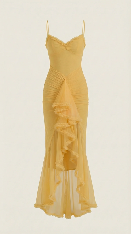 Phoebe | Women's Sleeveless Ruffle Maxi Wedding Guest Dress